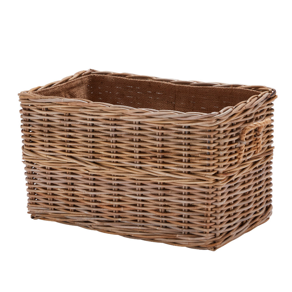 Wovenhill Kubu Rattan Rectangular Log Basket