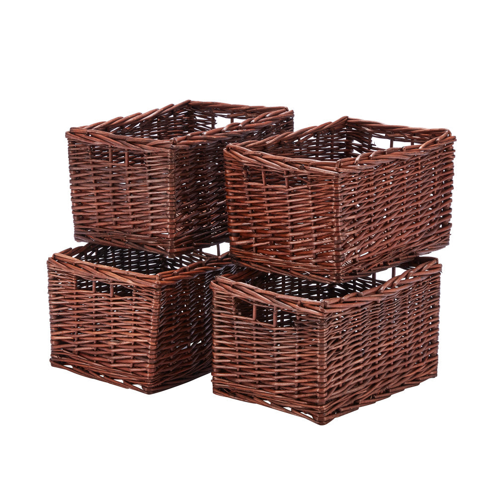 Wovenhill Set of 4 Medium Rectangular Willow Baskets