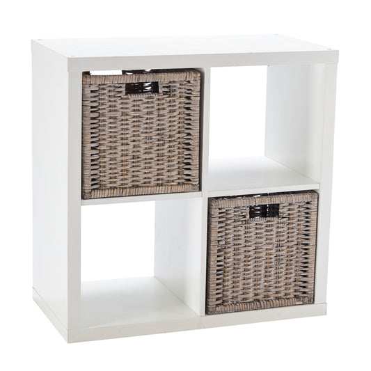 Wovenhill Set of 2 Square Willow Baskets - Bronzed Brown or Grey